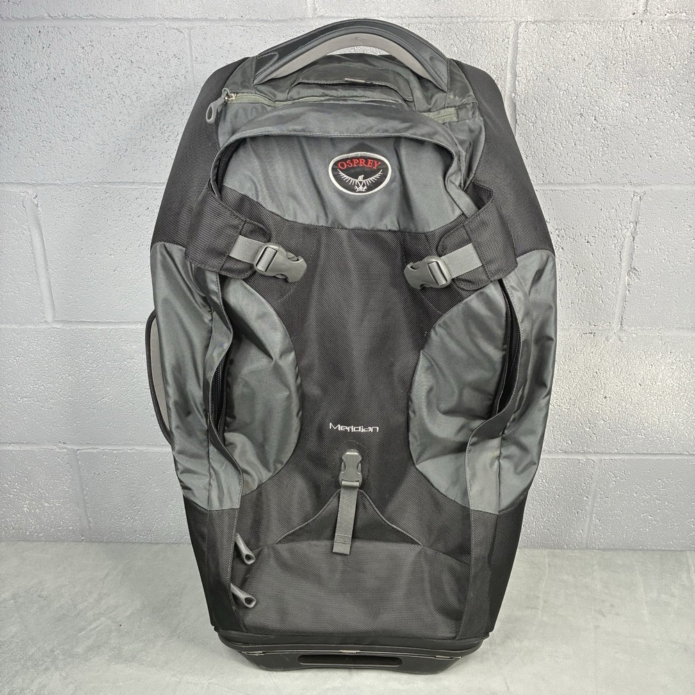 Osprey Meridian Wheeled Convertible Luggage Backpack Gray Carry On Travel Bag